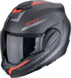 קסדת סקורפיון נפתחת קרבון שחור - SCORPION EXO-TECH EVO CARBON ECE06