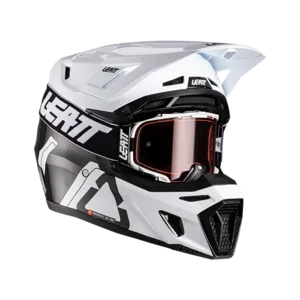 קיט קסדה ומשקף ליט קרבון לבן – LEATT MOTO 9.5 WHITE/CARBON V26